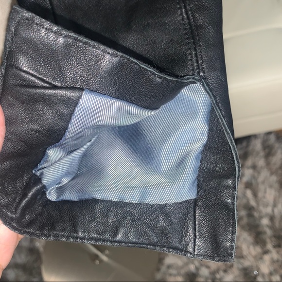 Soft Leather Black and Cream Open Front Jacket - Picture 9 of 11